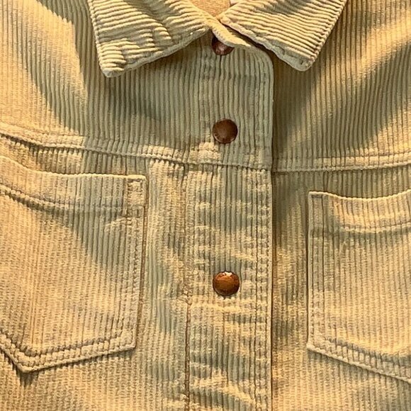 BDG Cropped Cream Corduroy Raw Hem Cropped Jacket Size XS - Picture 5 of 12